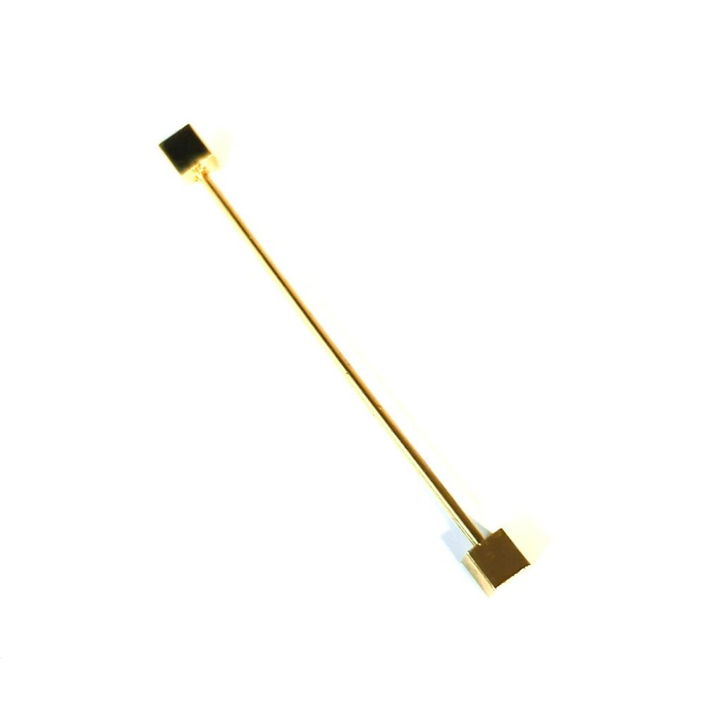 Vintage Gold-Tone Collar Bar Square Block Ends 2-1/8 Inches long
